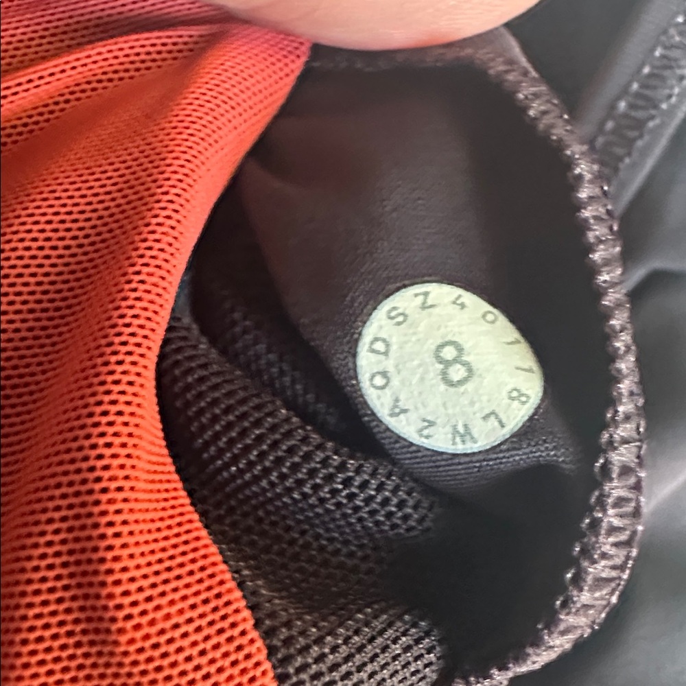 Lululemon Athletica Sports Bra Get your Peek On Deep Phantom + Red Orange 8 - Picture 3 of 5